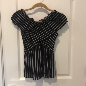 Off shoulder top- Navy
